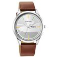 Sonata Force Quartz Analog with Day and Date Silver Dial Leather Strap Watch for Men - image number 0
