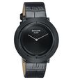 Sonata Sleek Black Dial Black-Tone Leather Strap Watch - image number 1