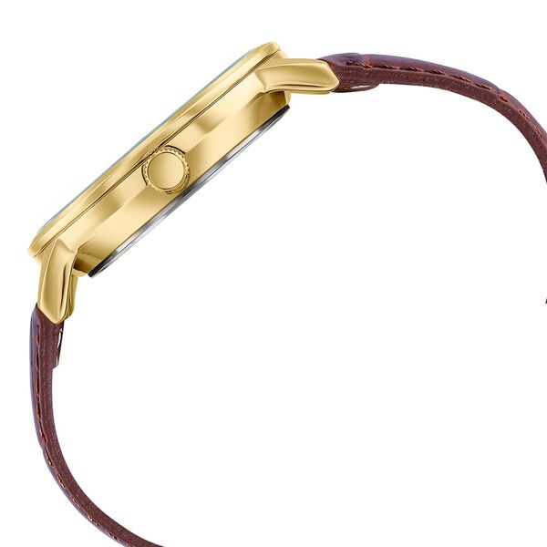 Sonata Jashn Quartz Analog Golden Dial Brown Leather Strap Watch For Men - image number 4