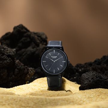 Sonata Poze Quartz Analog Black Dial Leather Strap Watch For Men