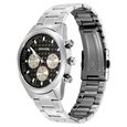 Sonata Summit Quartz Multifunction Black Dial Silver Metal Strap Watch For Men - image number 2