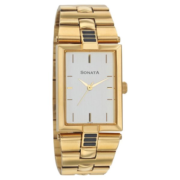 Sonata Quartz Analog Silver Dial Strap Watch for Men - image number 0