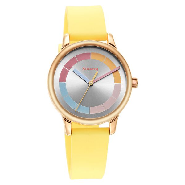 Sonata Splash Silver Dial Women Watch With Plastic Strap - image number 0