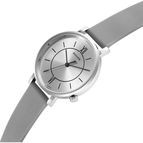 Sonata Essentials Silver Dial Polyurethane Strap Watch for Women - image number 2
