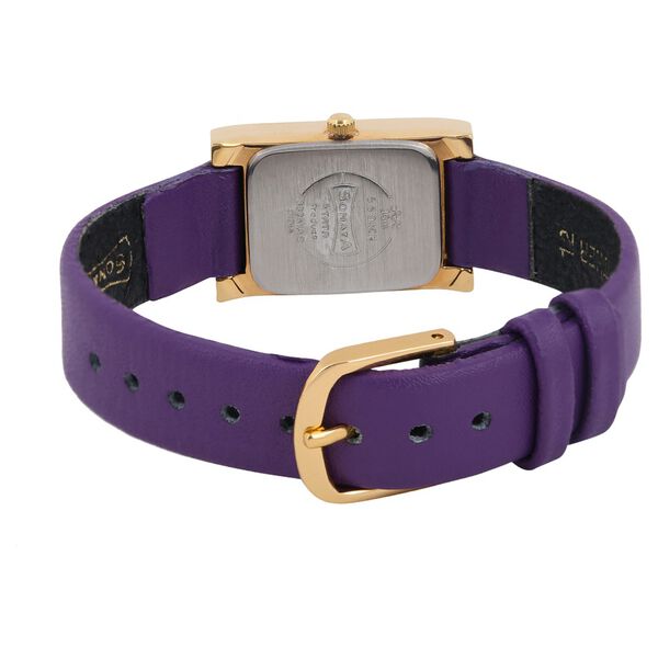 Sonata Quartz Analog Purple Dial Leather Strap Watch for Women - image number 3