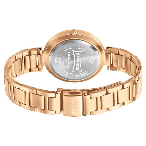 Sonata Blush It Up Rose Gold Dial Women Watch With Stainless Steel Strap - image number 4