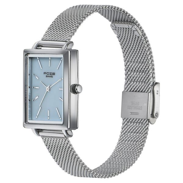 Sonata Poze Quartz Analog Blue Mother Of Pearl Dial Silver Color Stainless Steel Strap Watch For Women - image number 3