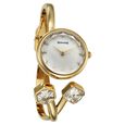 Sonata Aura Quartz Analog Purple Dial Rose Gold Stainless Steel Strap Watch For Women