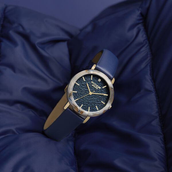 Poze By Sonata Quartz Analog Blue Dial Blue PU Leather Strap Watch For Women - image number 0