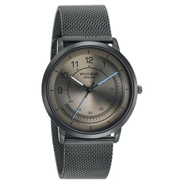 Sonata Poze Quartz Analog Grey Dial Metal Strap Watch for Men