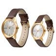 Sonata Quartz Analog with Date White Dial Leather Strap Watch for Couple - image number 1