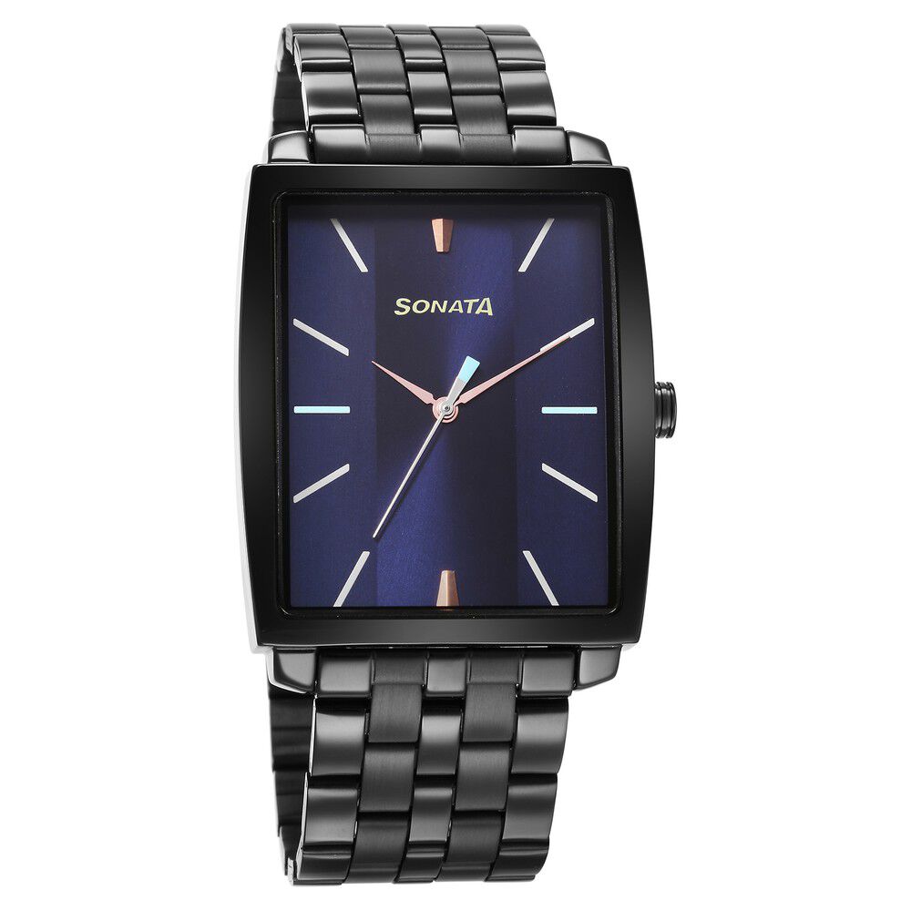 Buy Online Sonata Utsav Quartz Analog Blue Dial Watch for Men