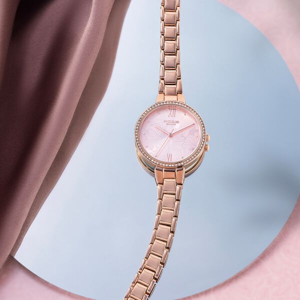 Sonata Poze Quartz Analog Pink Dial Metal Strap Watch for Women - image number 0