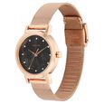 Sonata Quartz Analog Black Stainless Steel Strap for Women - image number 1