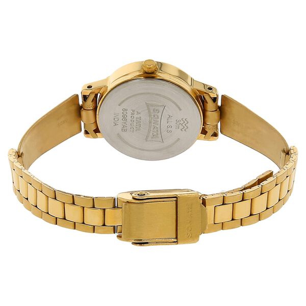 Sonata Quartz Analog Champagne Dial Stainless Steel Strap Watch for Women - image number 3