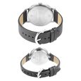 Sonata Quartz Analog Silver Dial Leather Strap Watch for Couple - image number 3