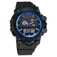 SF Sparq Quartz Digital Analog Digital Black Round Round Shaped Dial Black PU Strap Watch For Men