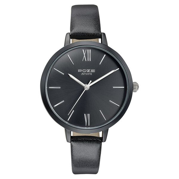 Sonata Poze Quartz Analog Black Dial Leather Strap Watch for Women - image number 1