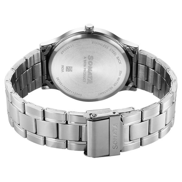Sonata Aspire Quartz Analog Blue Dial Stainless Steel Strap Watch For Men - image number 4