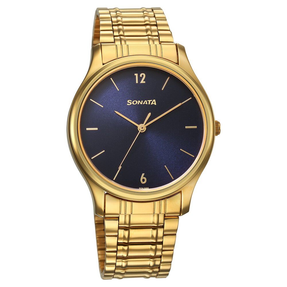Buy Online Sonata Quartz Analog Blue Dial Watch for Men ns77082ym07 Sonata