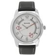Sonata Quartz Analog Black Dial Leather Strap Watch for Men