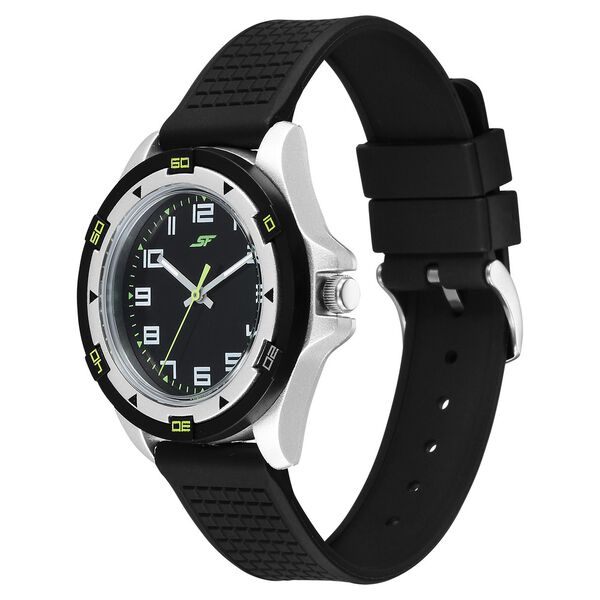 SF Sporty Analogs Quartz Analog Black Dial Black Plastic Strap Watch For Men - image number 2