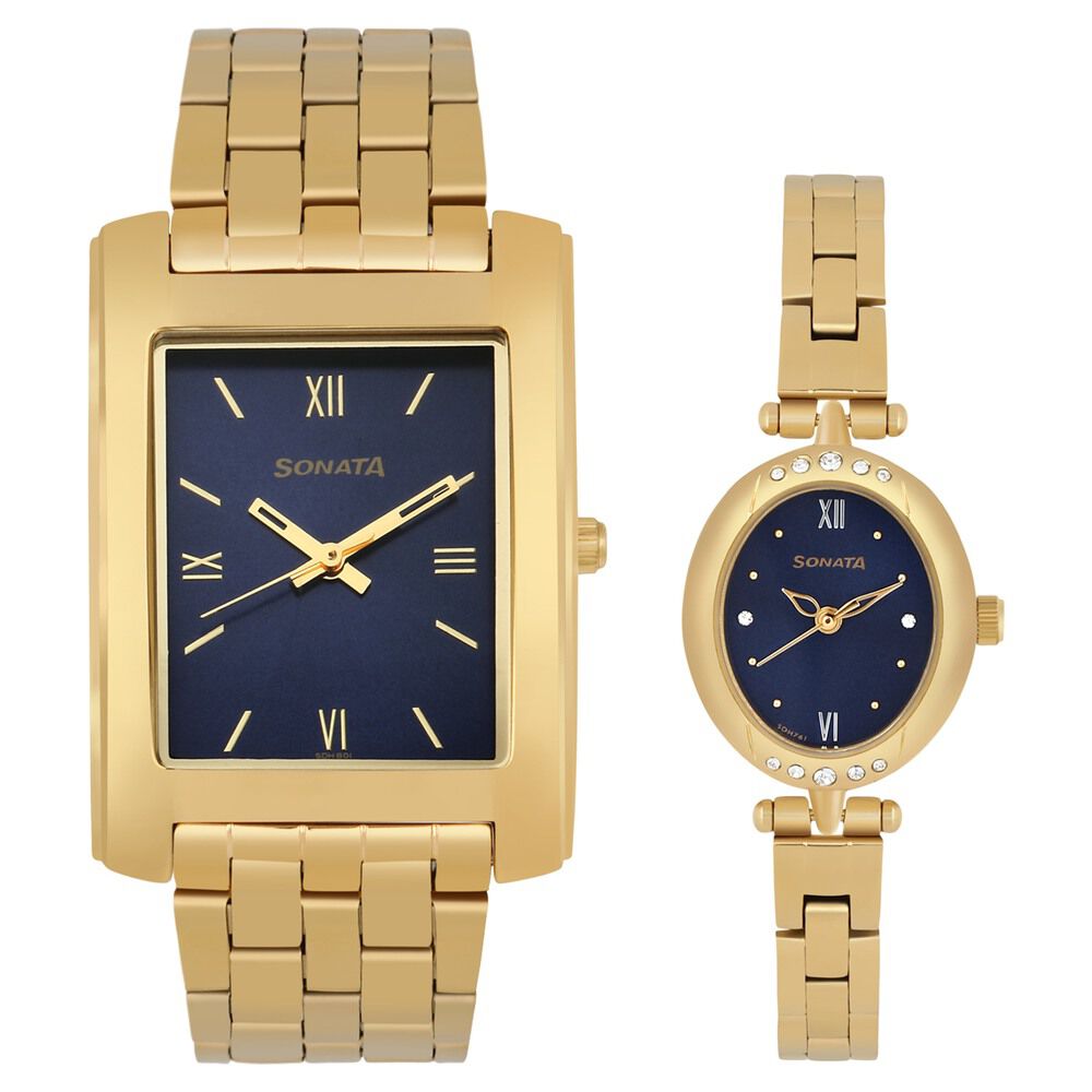 Sonata watch golden colour sale