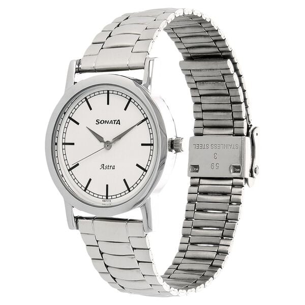 Sonata Quartz Analog White Dial Stainless Steel Strap Watch for Men - image number 1