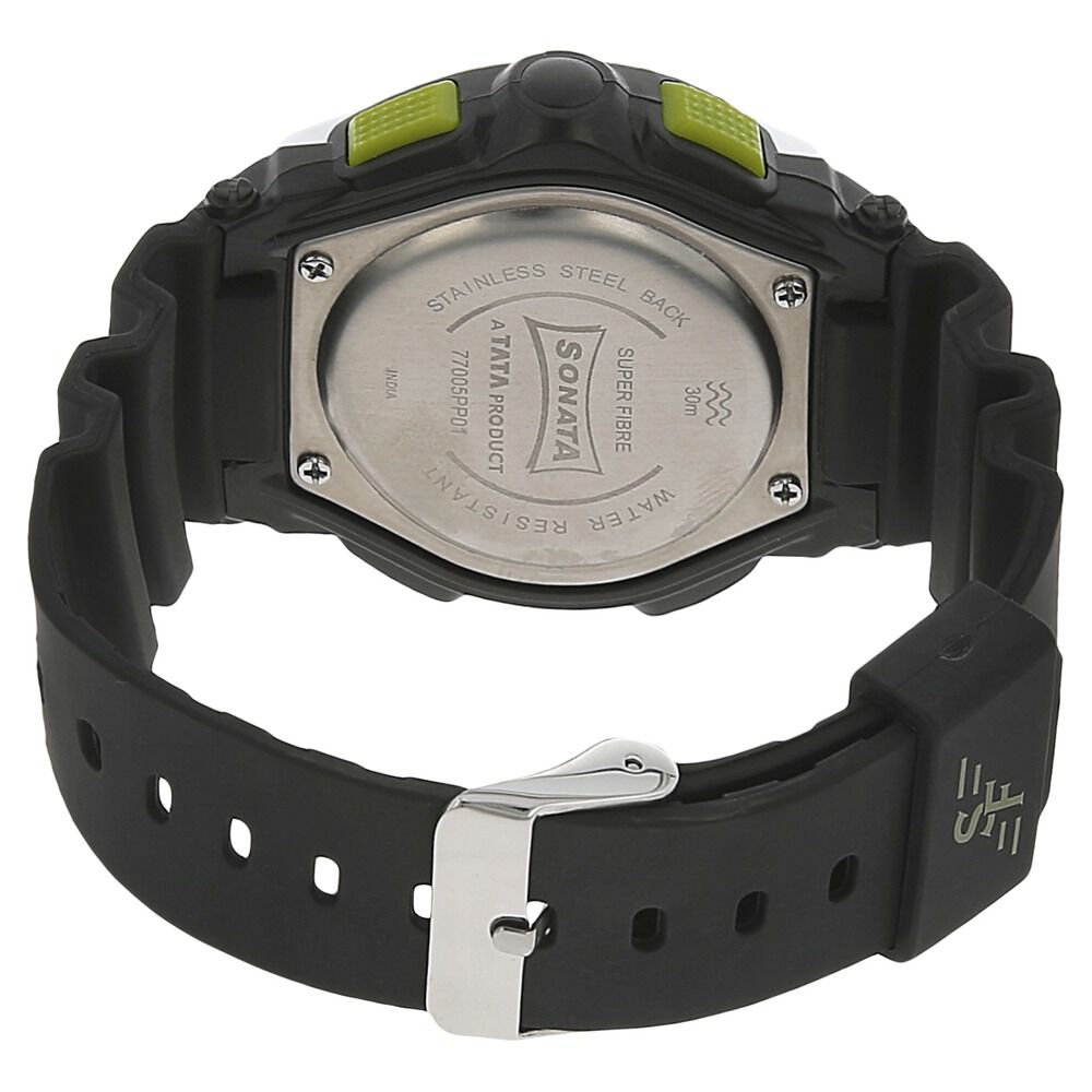 SF Digital Dial Black Plastic Strap Watch for Men