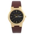 Sonata Quartz Analog Black Dial Leather Strap Watch for Men