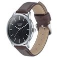 Sonata Poze Quartz Analog Black Dial Brown Color Leather Strap Watch For Men - image number 3