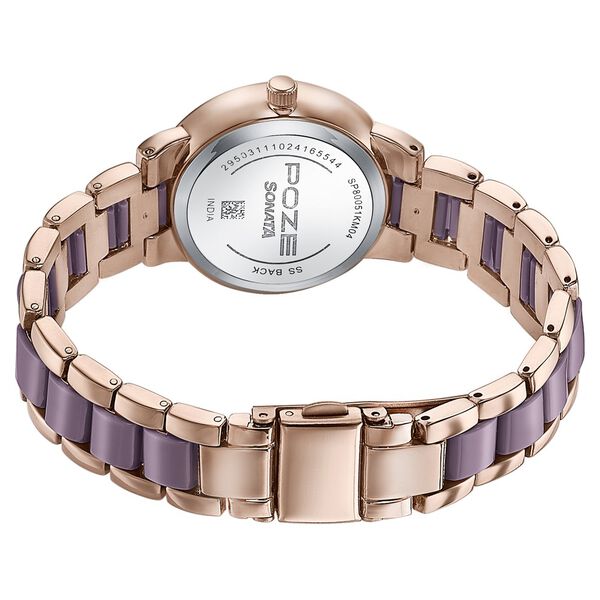 Sonata Poze Quartz Analog Pink Dial Metal Strap Watch For Women - image number 5