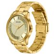 Sonata Traditional Essentials Gold Dial Gold-Tone Stainless Steel Strap Watch - image number 2