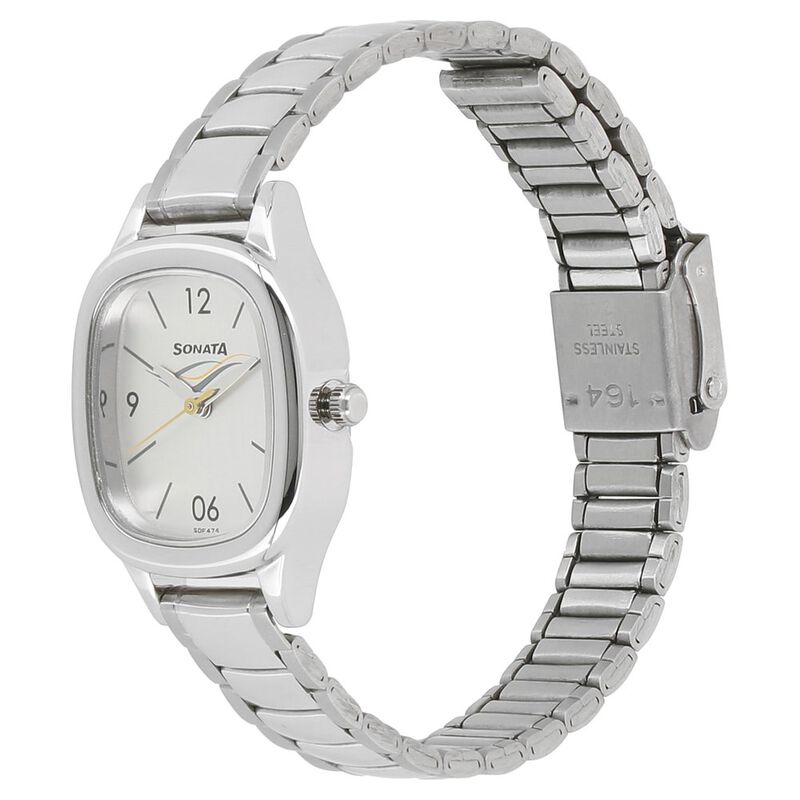 Sonata White White Dial Women Watch With Stainless Steel Strap - image number 1