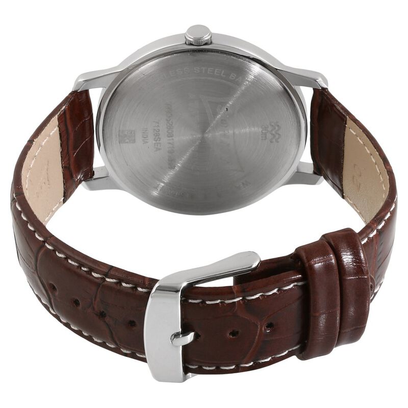 Sonata Quartz Analog Anthracite Dial Leather Strap Watch for Men - image number 3
