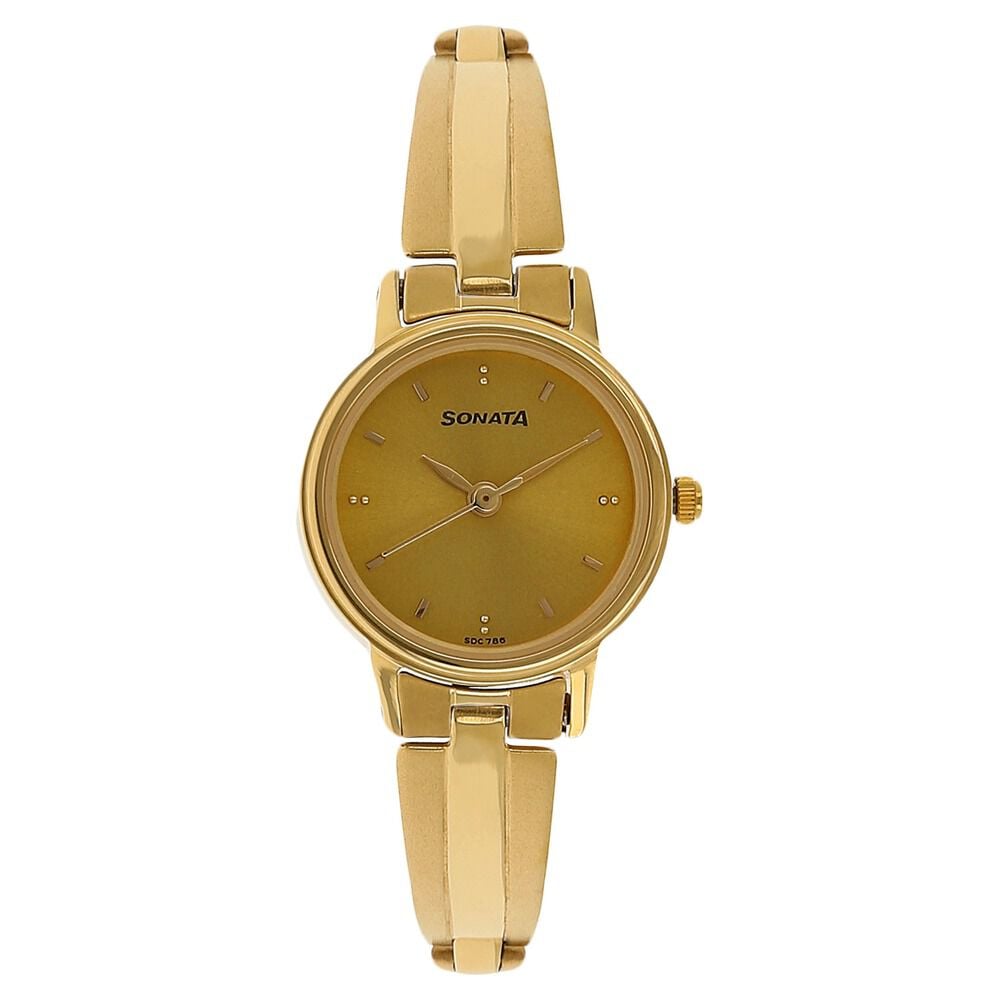 Buy Online Sonata Quartz Analog White Dial Stainless Steel Strap Watch for Women ns8096ym04 Sonata