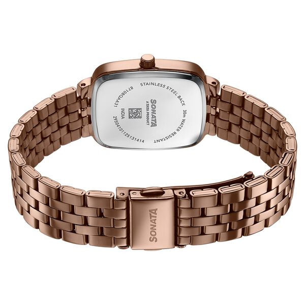Sonata Festive Quartz Analog Brown Dial Brown Metal Strap Watch For Women - image number 5