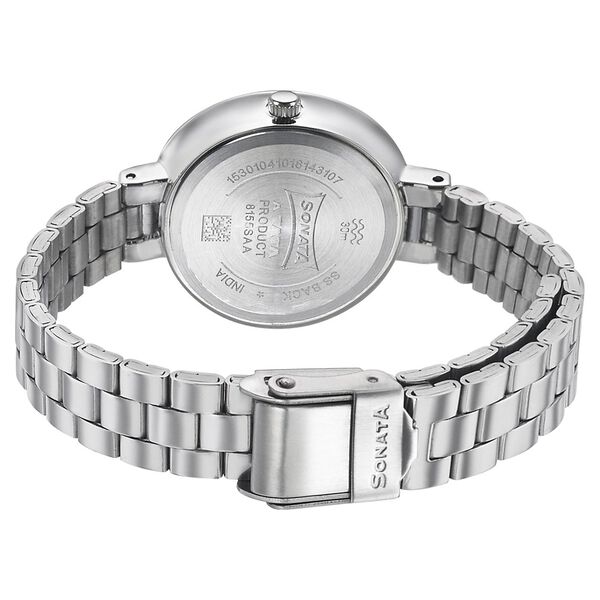 Sonata Quartz Analog Blue Dial Stainless Steel Strap Watch for Women - image number 3