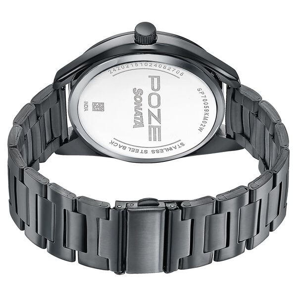 Sonata Poze Quartz Analog Grey Dial Metal Strap Watch For Men - image number 5