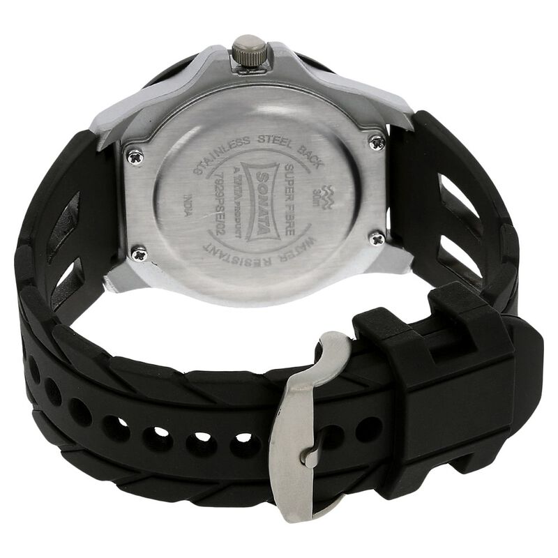 SF Quartz Analog with Date Black Dial Plastic Strap Watch for Men - image number 3