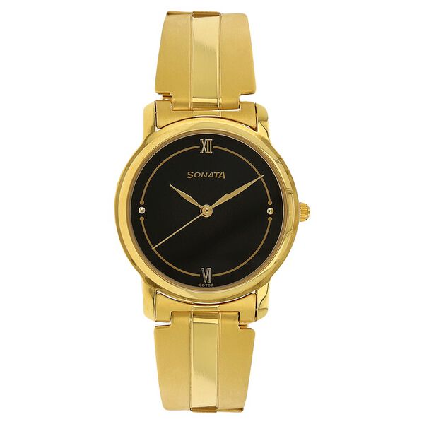Sonata Quartz Analog Black Dial Stainless Steel Strap Watch for Men - image number 0