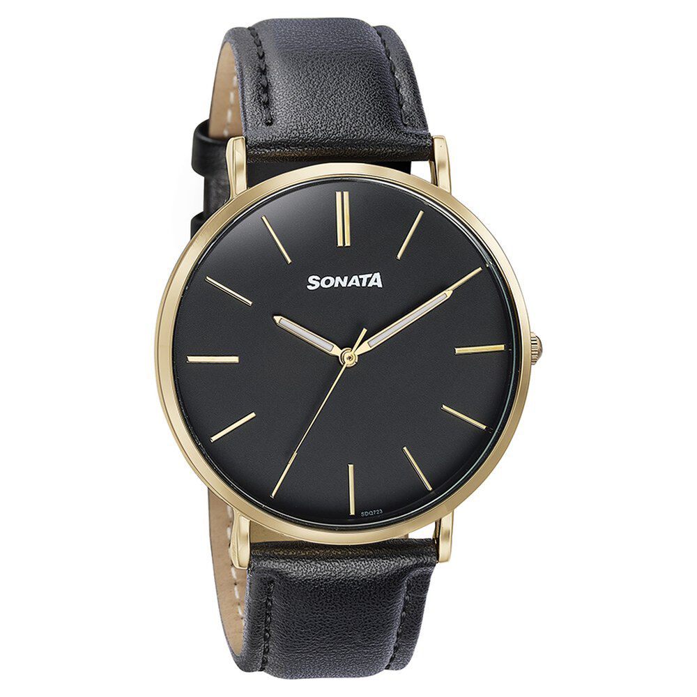 Sonata watches black collection discount