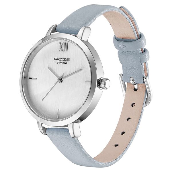 Poze by Sonata Quartz Analog White Dial PU Leather Strap Watch for Women - image number 2