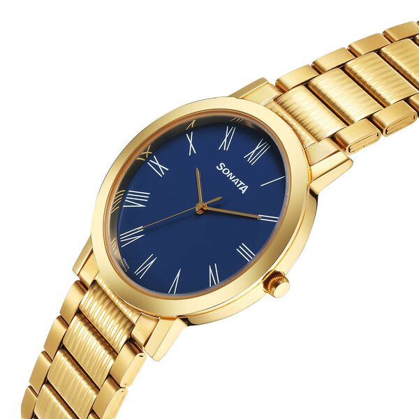 Sonata Utsav Quartz Analog Blue Dial Stainless Steel Strap Watch for Men - image number 2