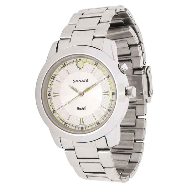 Sonata Quartz Analog Silver Dial Stainless Steel Strap Watch for Men - image number 1