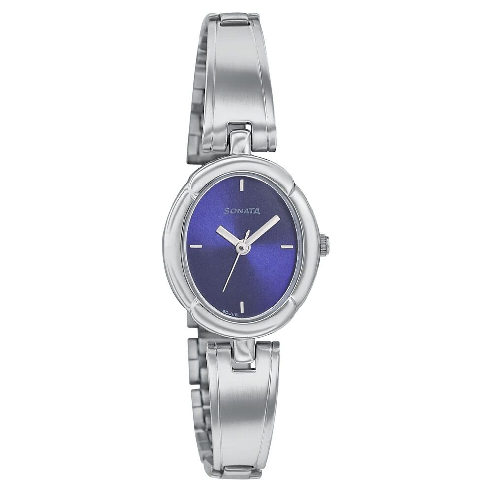 Buy Online Sonata Essentials Purple Dial Women Watch With Stainless Steel Strap nn8158sm02 Sonata