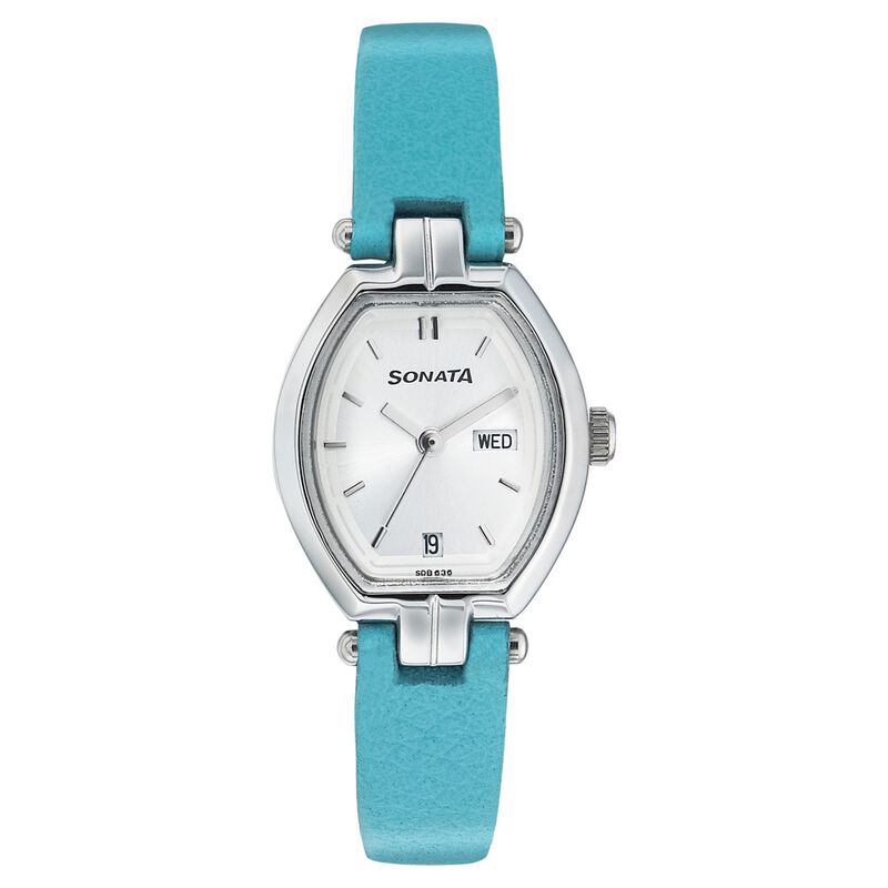 Sonata Quartz Analog with Day and Date Silver Dial Strap Watch for Women - image number 0