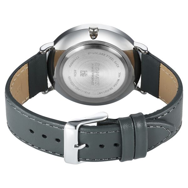 Sonata Ascent Quartz Analog Grey Dial Leather Strap Watch For Men - image number 3