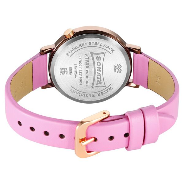 Sonata Essentials Brown Dial Leather Strap Watch for Women - image number 3