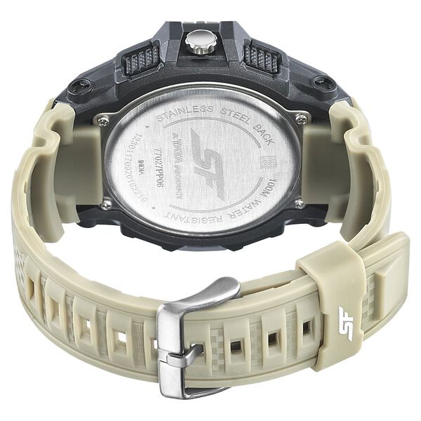 SF Carbon Series Quartz Digital Analog Digital Black Dial Green Polyurethane Strap Watch For Men - image number 3